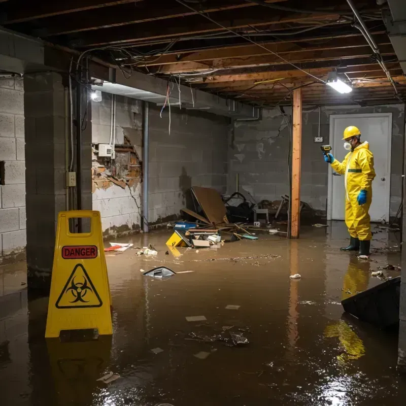 Flooded Basement Electrical Hazard in Bear Creek, AL Property